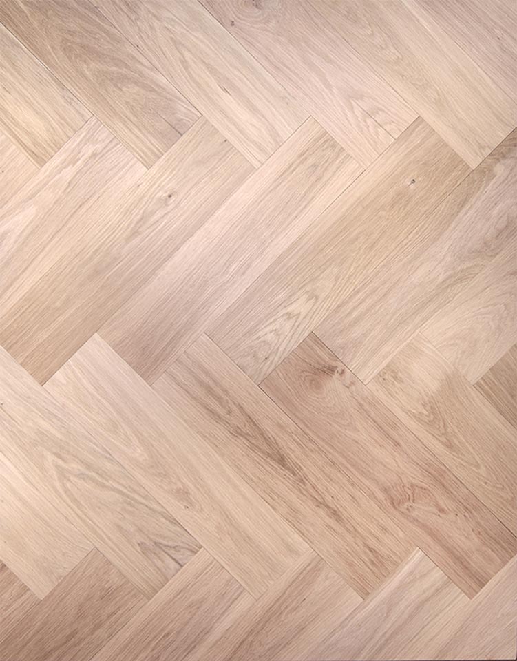 Old oak parquet flooring, Hungarian point or herringbone