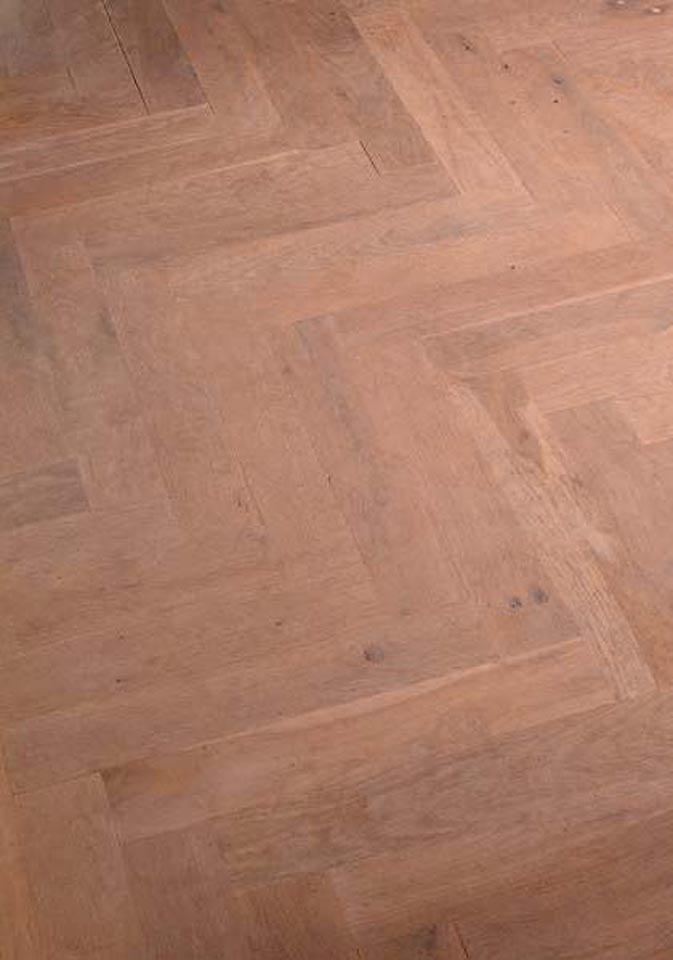 Old oak parquet flooring, Hungarian point or herringbone