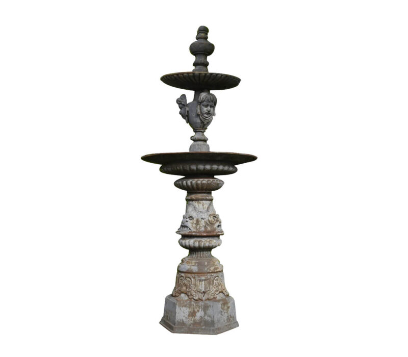 GOPLUS Fontein met dak, tuinfontein met houten emmer, tuindecoratie, van dennenhout, corrosiebestendig, vochtbestendig, mierenbestendig, voor tuin, terras, binnenplaats